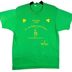 VINTAGE 80s Screen Stars T-Shirt Mens XL Green 1986 St Patricks Day Made In USA